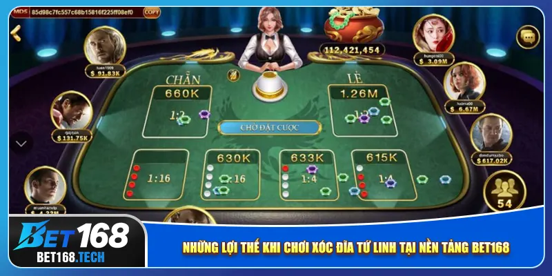 Những lợi thế khi chơi xóc đĩa tứ linh tại nền tảng bet168