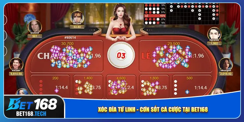 Xóc đĩa tứ linh - cơn sốt cá cược tại bet168